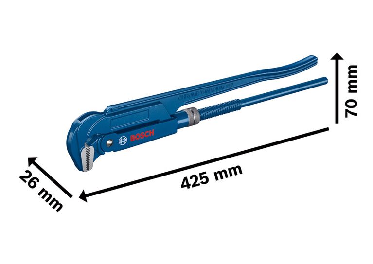 Sanitary Corner pipe wrench 90° 420mm