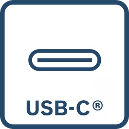 USB-C® connector for flexible charging options 