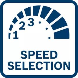  Best work results with speed pre-selection for applications requiring material-specific speed